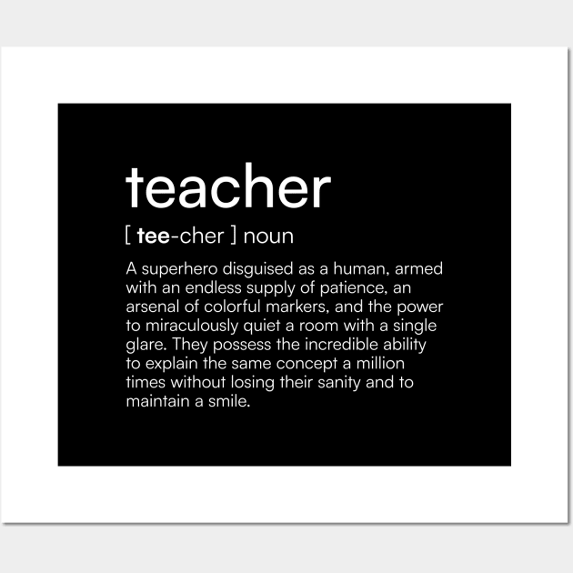 Teacher definition Wall Art by Merchgard